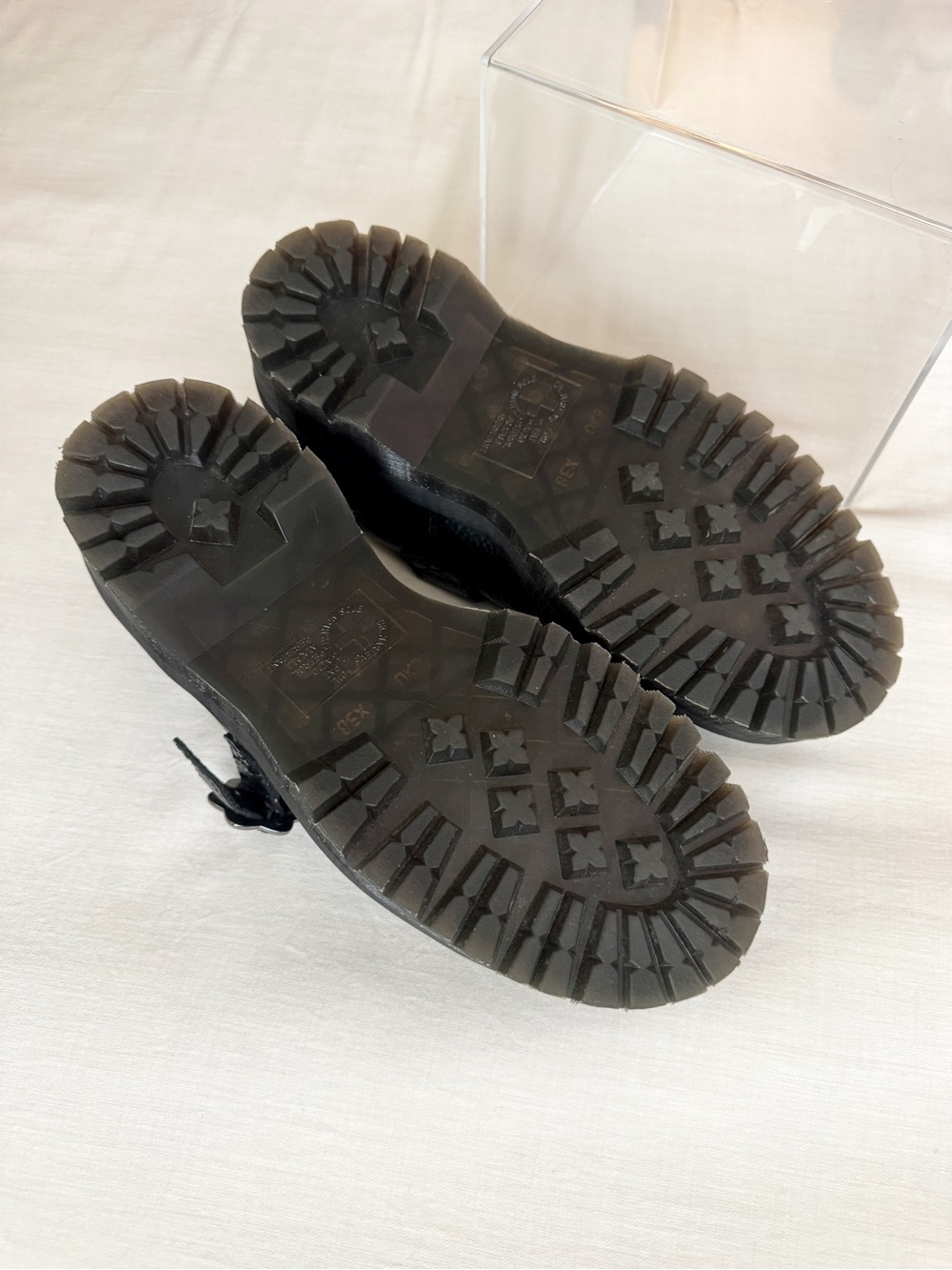 Dr. Martens Black Leather Addina Flower Flat - Picture 4 of 5